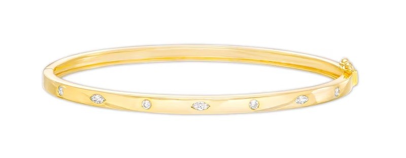 Marquise and Round Diamond Alternating Bangle